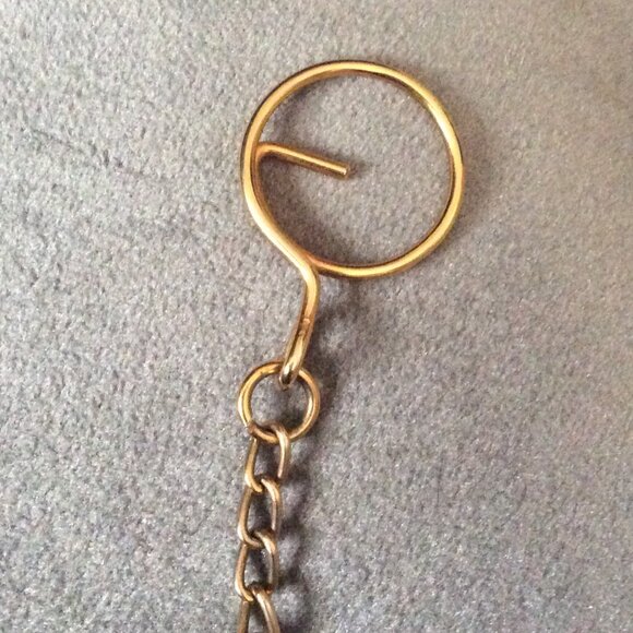 Vintage Black Onyx Tumbled Stone Key Ring - Picture 2 of 2